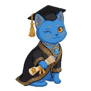 りゅうせいのアイコン。角帽をかぶった青い猫のキャラクター